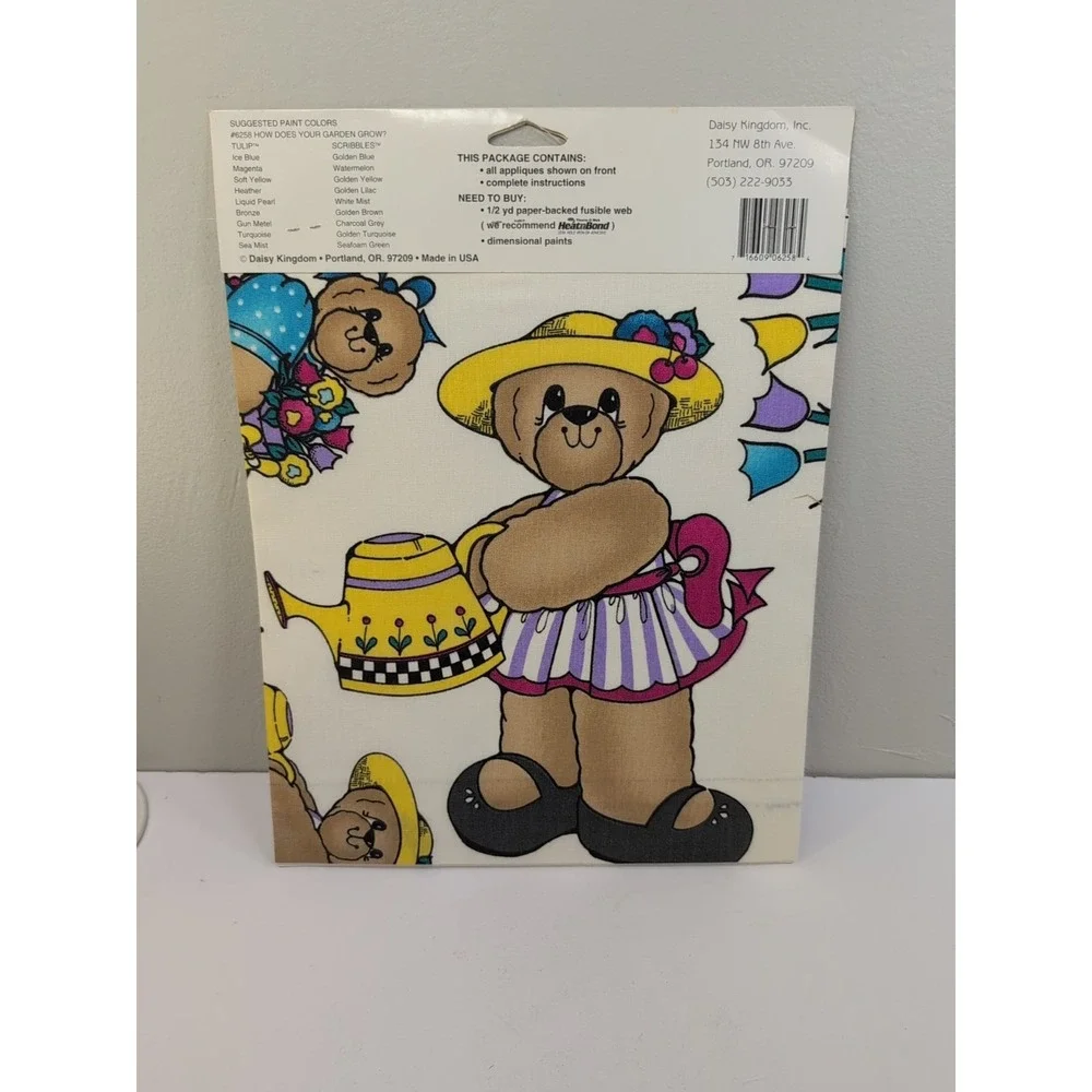 Vintage Daisy Kingdom Applique No Sew Teddy Bears How‎ Does Your Garden Grow